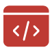 Icon of code on webpage.