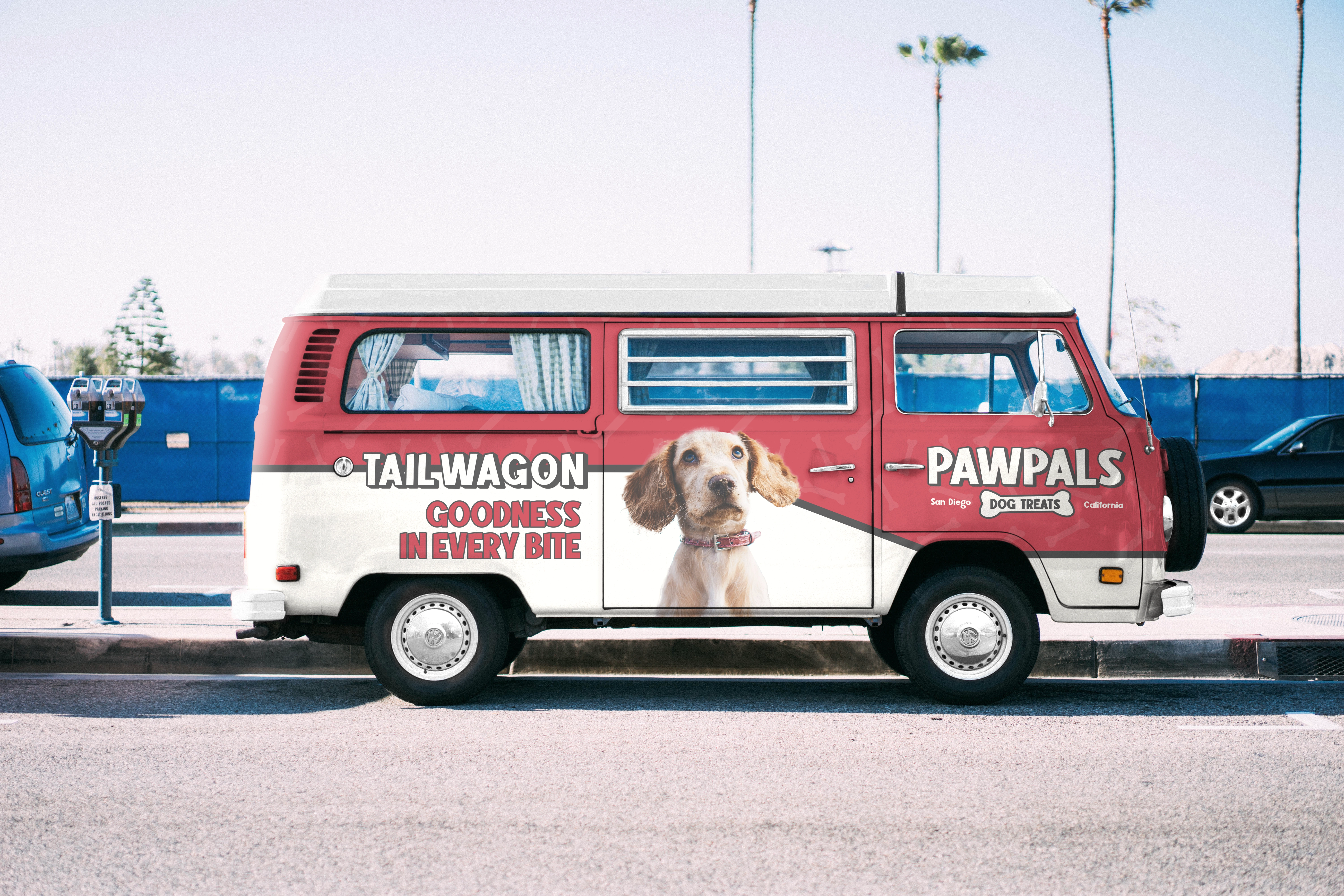 Branded vehicle wrap for pawpals on company van.