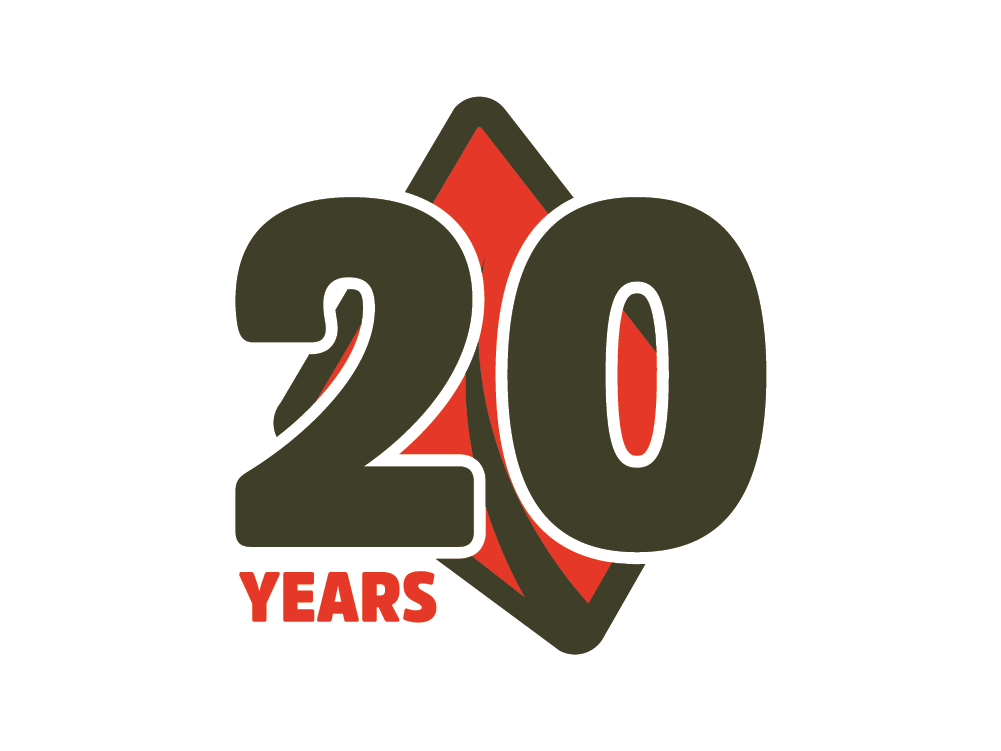 Los Alamos Landscaping 20th Anniversary logo.