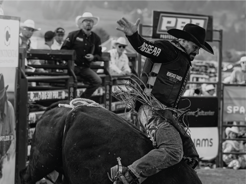 Renegade ranch patch on a bull riding vest