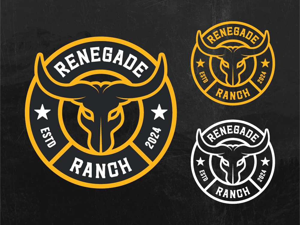 Renegade ranch circular badge logo color variations